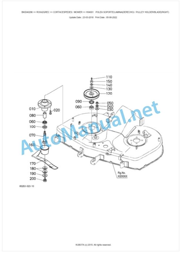 Kubota RCK42GREC Parts Manual PDF BKIDA0296 3 Kubota RCK42GREC Parts Manual PDF BKIDA0296-3