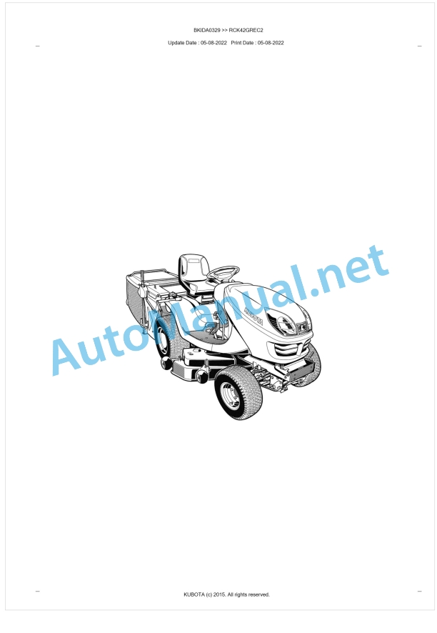 Kubota RCK42GREC2 Parts Manual PDF BKIDA0329 1 Kubota RCK42GREC2 Parts Manual PDF BKIDA0329