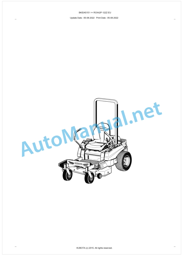Kubota RCK42P-122Z-EU Parts Manual PDF BKIDA5151 1 Kubota RCK42P-122Z-EU Parts Manual PDF BKIDA5151