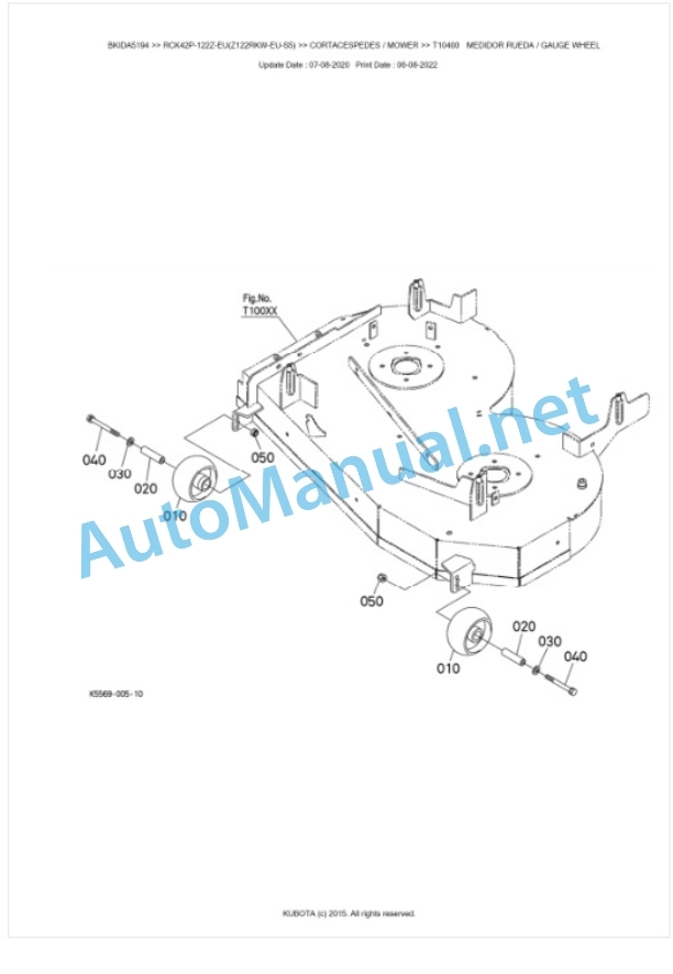 Kubota RCK42P-122Z-EU(Z122RKW-EU-S5) Parts Manual PDF BKIDA5194 4 Kubota RCK42P-122Z-EU(Z122RKW-EU-S5) Parts Manual PDF BKIDA5194-4