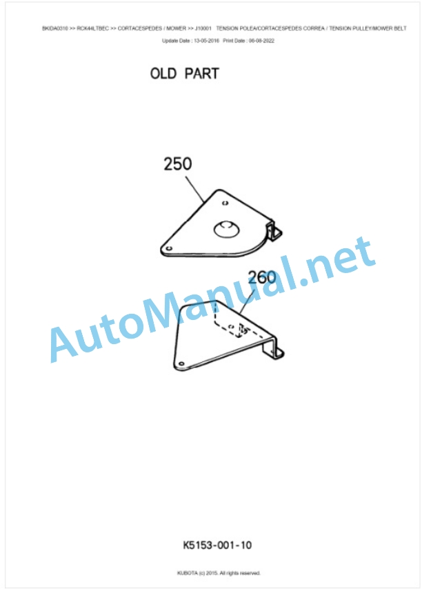 Kubota RCK44LTBEC Parts Manual PDF BKIDA0310 2 Kubota RCK44LTBEC Parts Manual PDF BKIDA0310-2