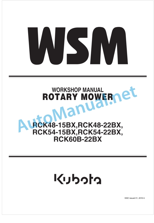 Kubota RCK48-15BX, RCK48-22BX, RCK54 Workshop Manual PDF 1 Kubota RCK48-15BX, RCK48-22BX, RCK54 Workshop Manual PDF