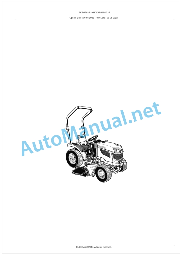 Kubota RCK48-16B-EU-F Parts Manual PDF BKIDA5035 1 Kubota RCK48-16B-EU-F Parts Manual PDF BKIDA5035