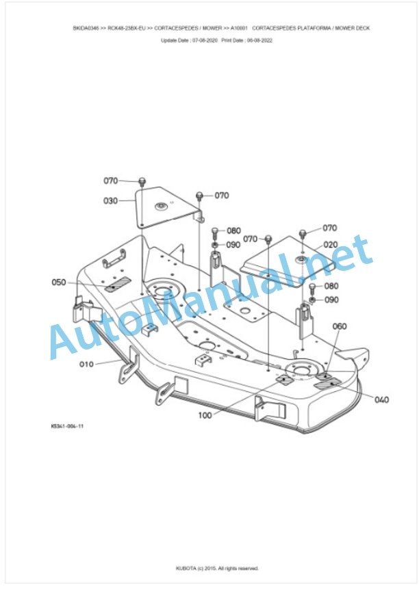 Kubota RCK48-23BX-EU Parts Manual PDF BKIDA0346 4 Kubota RCK48-23BX-EU Parts Manual PDF BKIDA0346-4