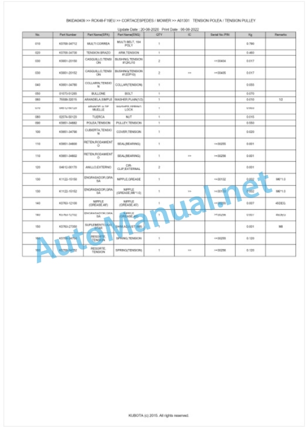 Kubota RCK48-F19EU Parts Manual PDF BKIDA0409 3 Kubota RCK48-F19EU Parts Manual PDF BKIDA0409-3