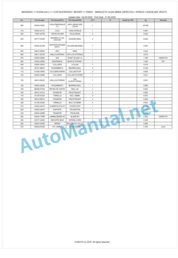 Kubota RCK48-G23-2 Parts Manual PDF BKIDK5044 3 Kubota RCK48-G23-2 Parts Manual PDF BKIDK5044-3