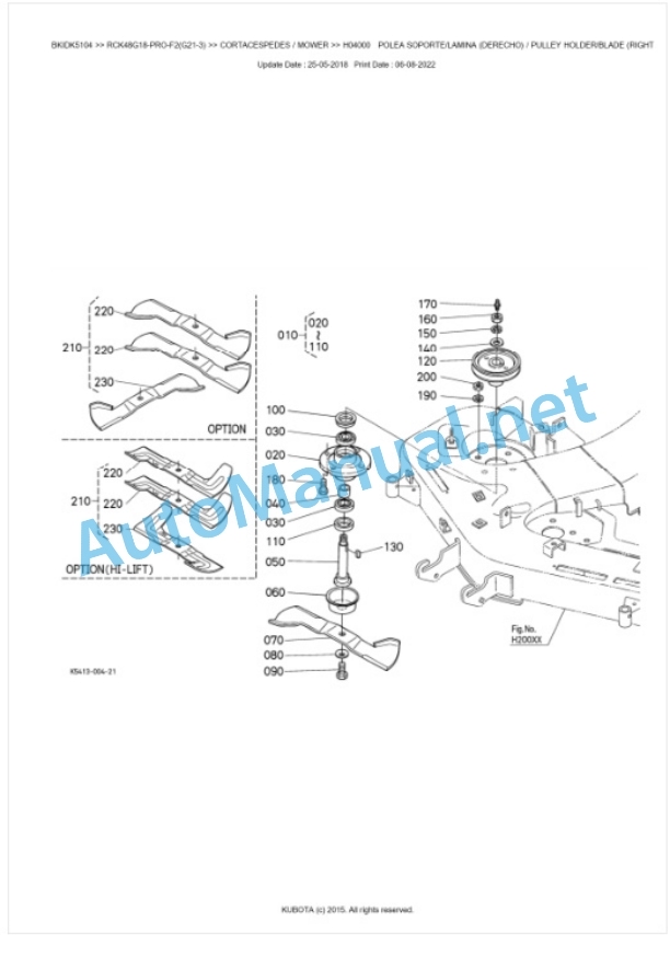 Kubota RCK48G18-PRO-F2(G21-3) Parts Manual PDF BKIDK5104 3 Kubota RCK48G18-PRO-F2(G21-3) Parts Manual PDF BKIDK5104-3
