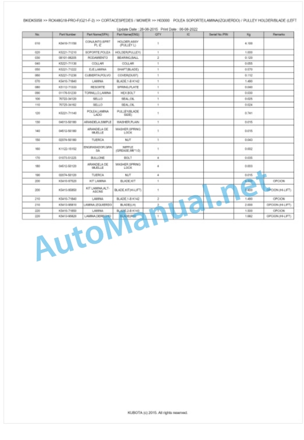 Kubota RCK48G18-PRO-F(G21-F-2) Parts Manual PDF BKIDK5058 3 Kubota RCK48G18-PRO-F(G21-F-2) Parts Manual PDF BKIDK5058-3