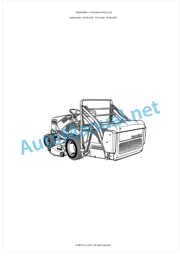 Kubota RCK48G18-PRO(G18) Parts Manual PDF BKIDK0508 1 Kubota RCK48G18-PRO(G18) Parts Manual PDF BKIDK0508