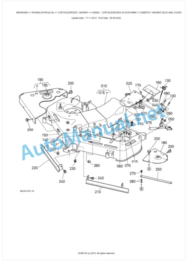 Kubota RCK48G18-PRO(G18) Parts Manual PDF BKIDK0508 4 Kubota RCK48G18-PRO(G18) Parts Manual PDF BKIDK0508-4