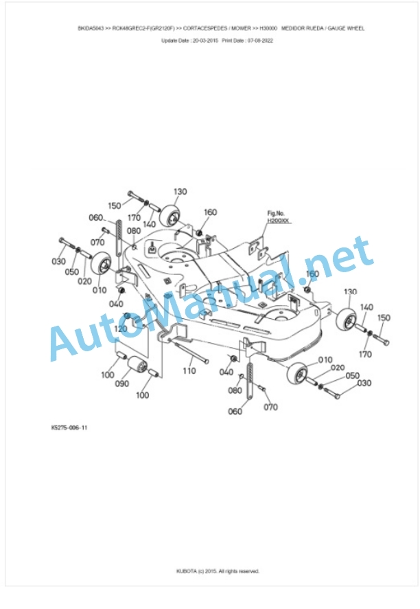 Kubota RCK48GREC2-F(GR2120F) Parts Manual PDF BKIDA5043 5 Kubota RCK48GREC2-F(GR2120F) Parts Manual PDF BKIDA5043-5