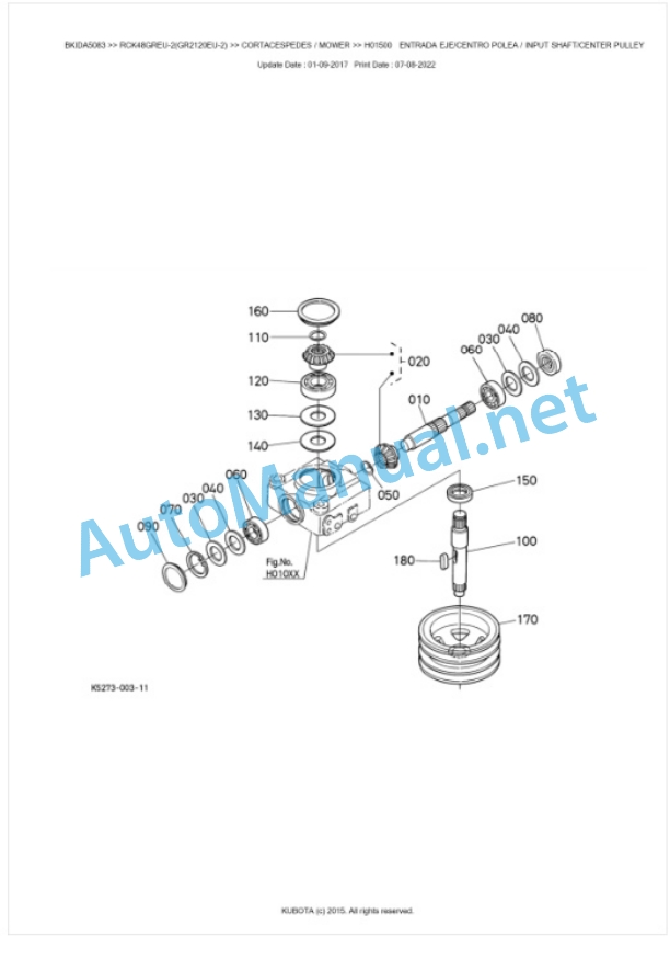 Kubota RCK48GREU-2(GR2120EU-2) Parts Manual PDF BKIDA5083 2 Kubota RCK48GREU-2(GR2120EU-2) Parts Manual PDF BKIDA5083-2