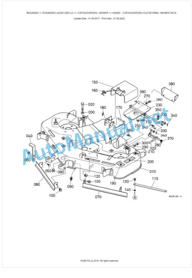 Kubota RCK48GREU-2(GR2120EU-2) Parts Manual PDF BKIDA5083 4 Kubota RCK48GREU-2(GR2120EU-2) Parts Manual PDF BKIDA5083-4