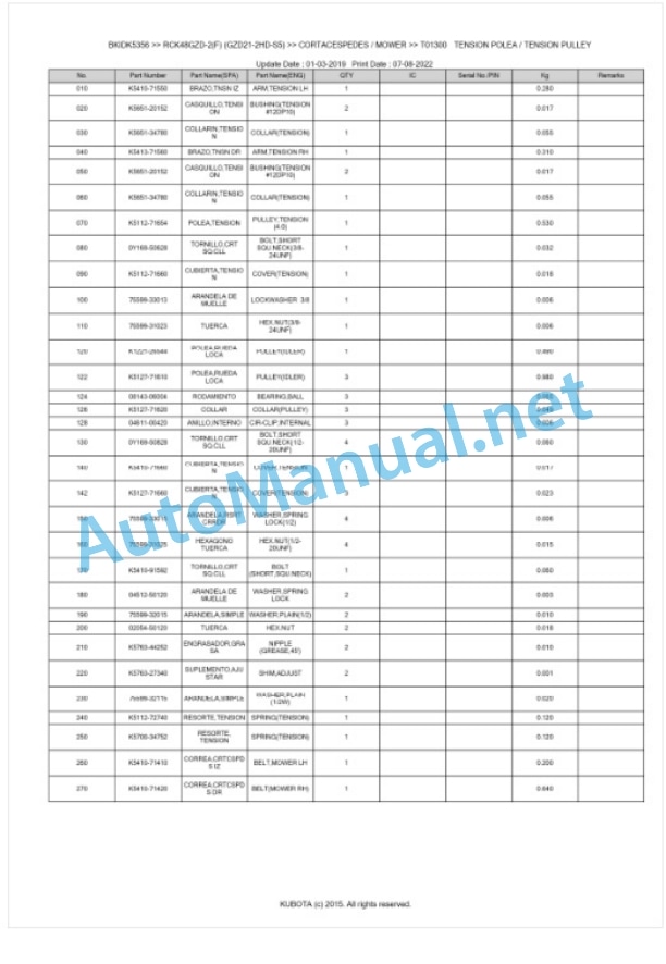 Kubota RCK48GZD-2(F) (GZD21-2HD-S5) Parts Manual PDF BKIDK5356 4 Kubota RCK48GZD-2(F) (GZD21-2HD-S5) Parts Manual PDF BKIDK5356-4