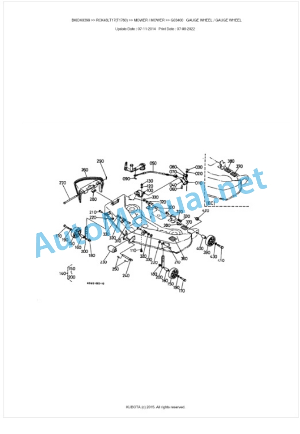 Kubota RCK48LT17(T1760) Parts Manual PDF BKIDK0399 5 Kubota RCK48LT17(T1760) Parts Manual PDF BKIDK0399-5