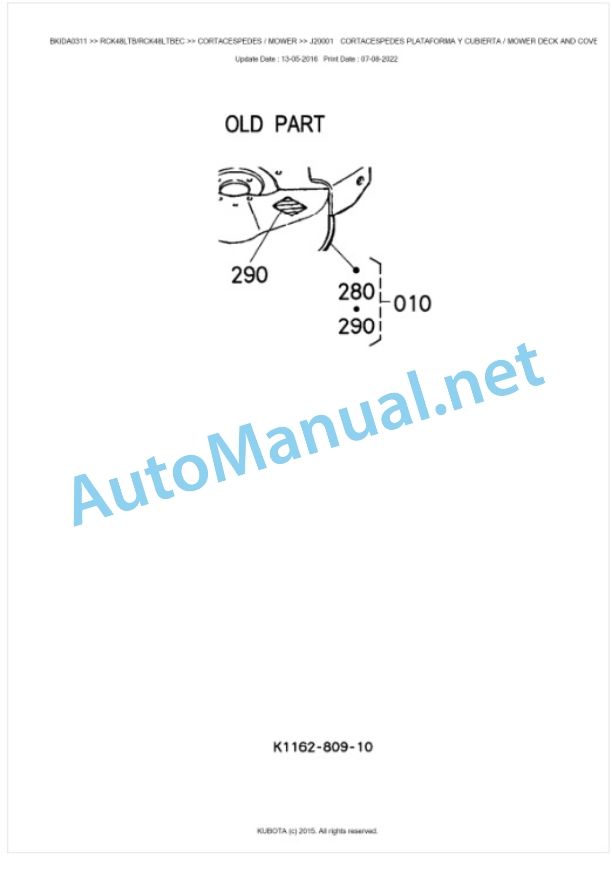 Kubota RCK48LTB, RCK48LTBEC Parts Manual PDF BKIDA0311 3 Kubota RCK48LTB, RCK48LTBEC Parts Manual PDF BKIDA0311-3