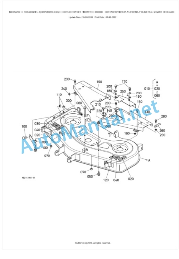 Kubota RCK48SGREU-2(GR2120SEU-3-S5) Parts Manual PDF BKIDA5202 4 Kubota RCK48SGREU-2(GR2120SEU-3-S5) Parts Manual PDF BKIDA5202-4