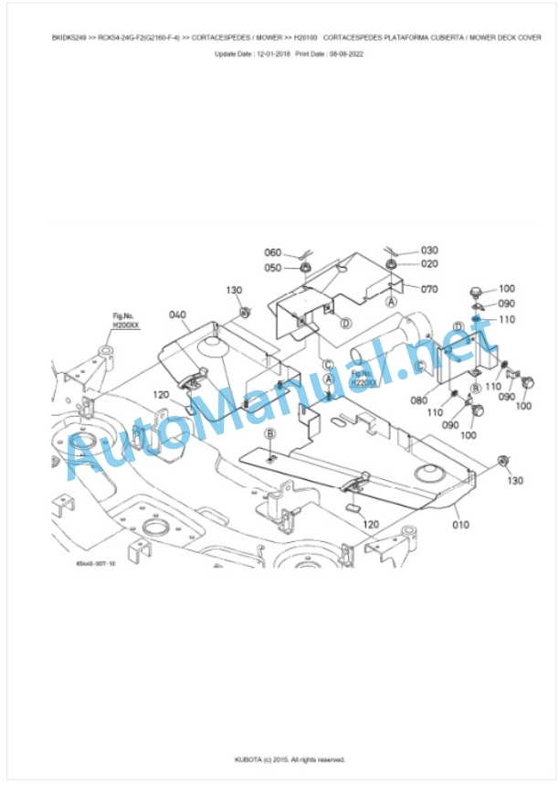 Kubota RCK54-24G-F2(G2160-F-4) Parts Manual PDF BKIDK5249 4 Kubota RCK54-24G-F2(G2160-F-4) Parts Manual PDF BKIDK5249-4