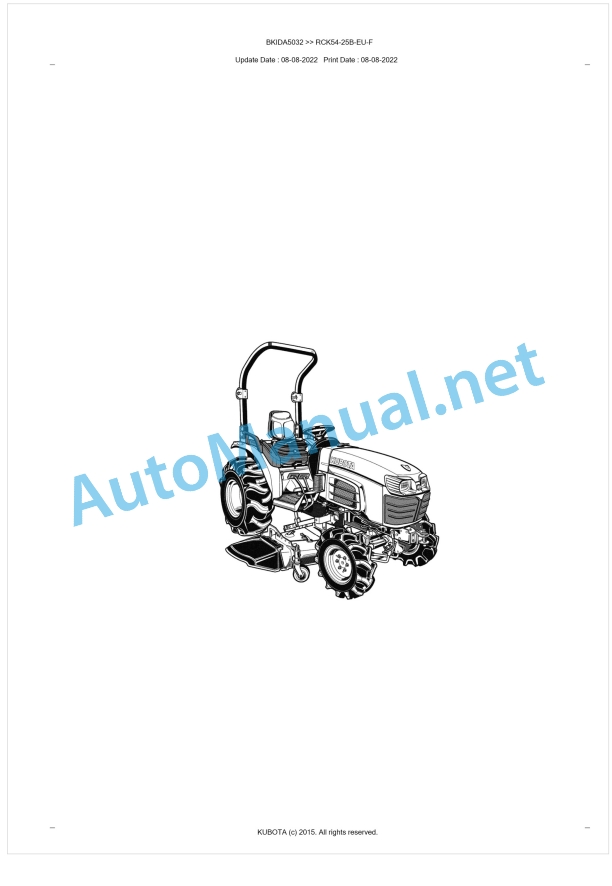 Kubota RCK54-25B-EU-F Parts Manual PDF BKIDA5032 1 Kubota RCK54-25B-EU-F Parts Manual PDF BKIDA5032