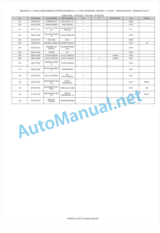 Kubota RCK54-F28EU(F2890E-EU, F3090-EU, F3890-EU) Parts Manual PDF BKIDA5067 3 Kubota RCK54-F28EU(F2890E-EU, F3090-EU, F3890-EU) Parts Manual PDF BKIDA5067-3