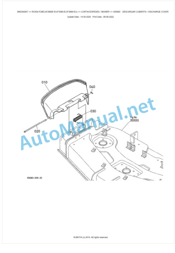 Kubota RCK54-F28EU(F2890E-EU, F3090-EU, F3890-EU) Parts Manual PDF BKIDA5067 5 Kubota RCK54-F28EU(F2890E-EU, F3090-EU, F3890-EU) Parts Manual PDF BKIDA5067-5