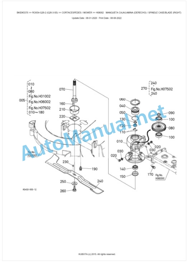 Kubota RCK54-G26-2 (G26-3-S5) Parts Manual PDF BKIDK5370 3 Kubota RCK54-G26-2 (G26-3-S5) Parts Manual PDF BKIDK5370-3