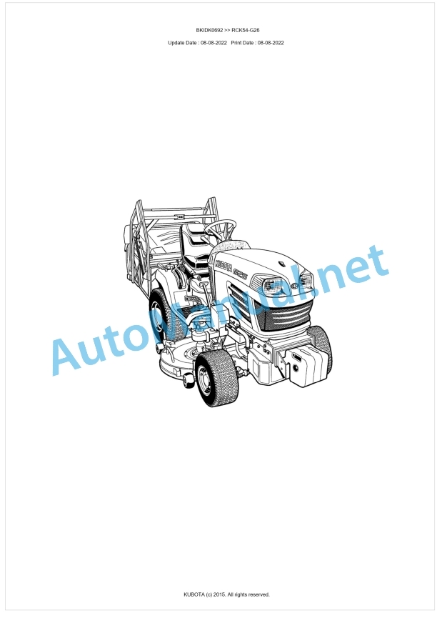 Kubota RCK54-G26 Parts Manual PDF BKIDK0692 1 Kubota RCK54-G26 Parts Manual PDF BKIDK0692