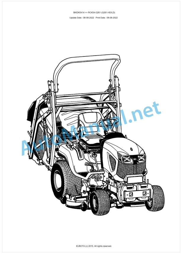 Kubota RCK54-G261 (G261-HD, G261-LD) Parts Manual PDF BKIDK5414 1 Kubota RCK54-G261 (G261-HD, G261-LD) Parts Manual PDF BKIDK5414