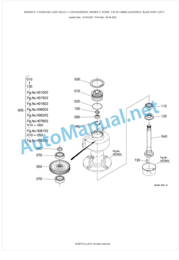 Kubota RCK54-G261 (G261-HD, G261-LD) Parts Manual PDF BKIDK5414 3 Kubota RCK54-G261 (G261-HD, G261-LD) Parts Manual PDF BKIDK5414-3
