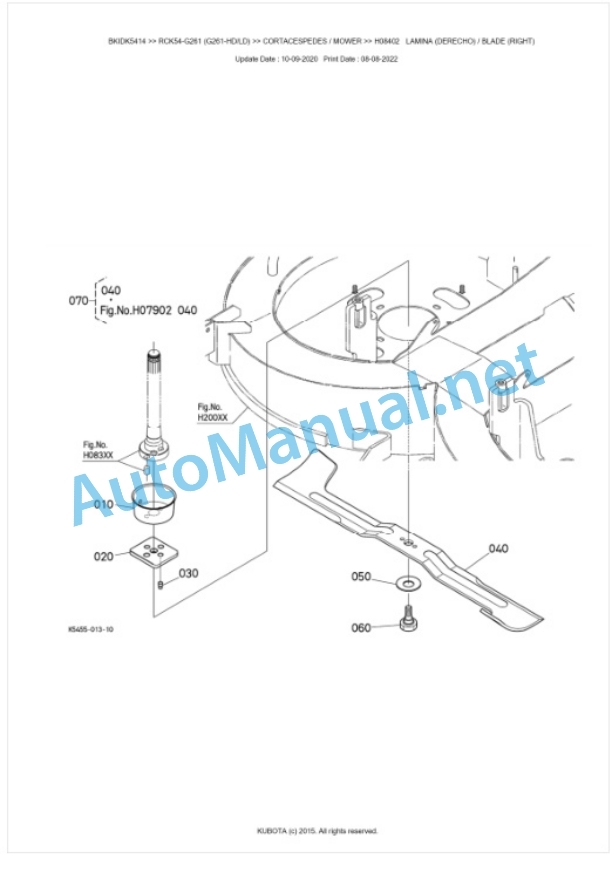Kubota RCK54-G261 (G261-HD, G261-LD) Parts Manual PDF BKIDK5414 4 Kubota RCK54-G261 (G261-HD, G261-LD) Parts Manual PDF BKIDK5414-4