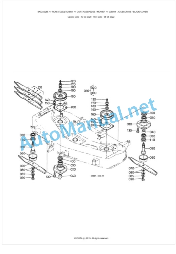 Kubota RCK54TGEC(TG1860) Parts Manual PDF BKIDA0285 2 Kubota RCK54TGEC(TG1860) Parts Manual PDF BKIDA0285-2