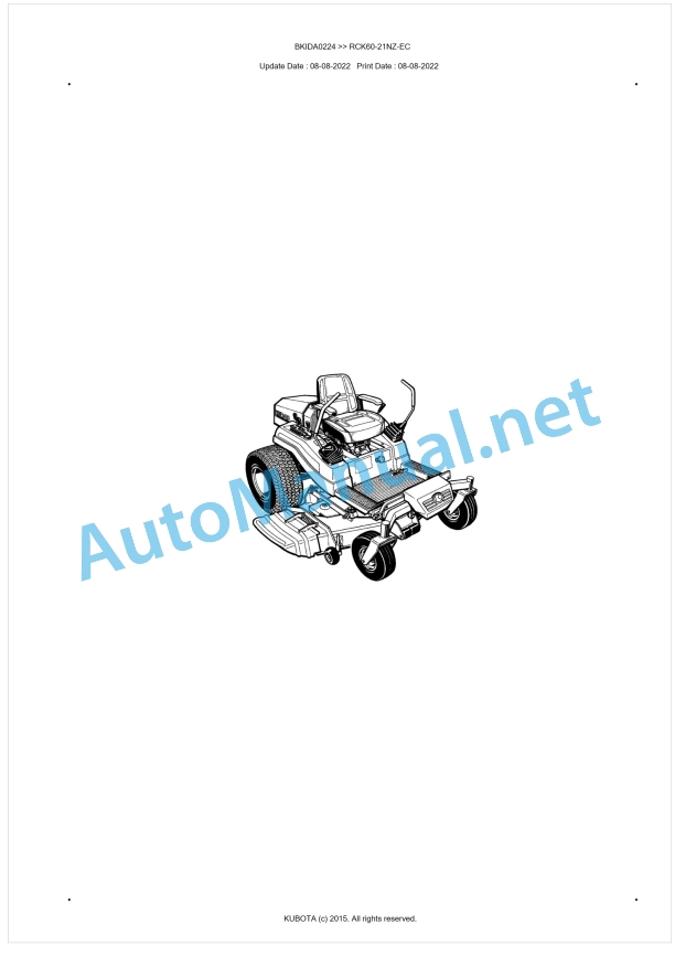Kubota RCK60-21NZ-EC Parts Manual PDF BKIDA0224 1 Kubota RCK60-21NZ-EC Parts Manual PDF BKIDA0224