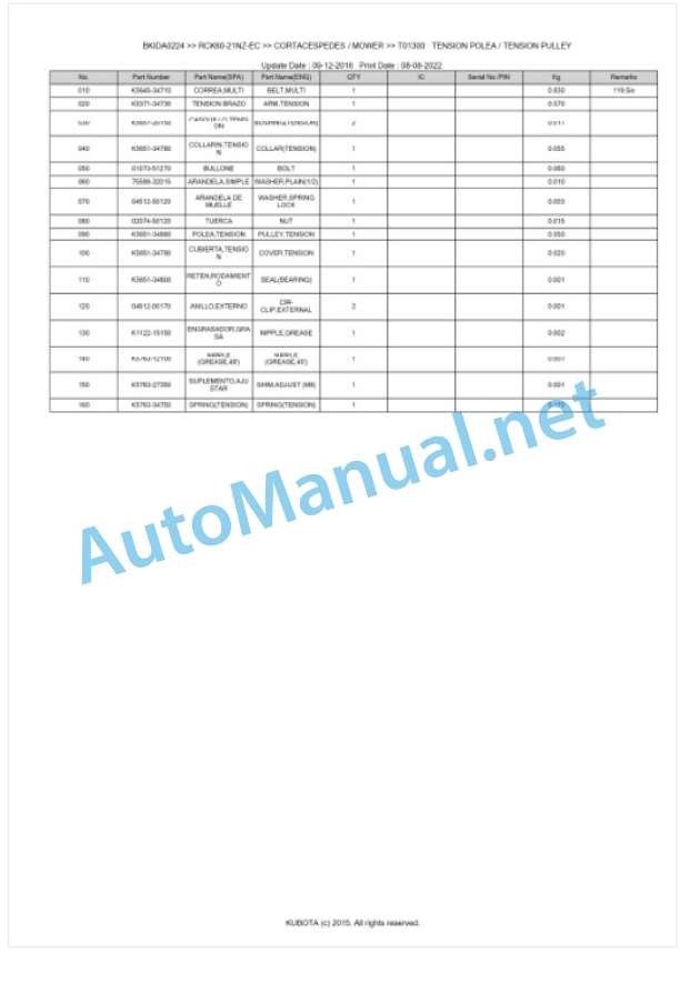 Kubota RCK60-21NZ-EC Parts Manual PDF BKIDA0224 4 Kubota RCK60-21NZ-EC Parts Manual PDF BKIDA0224-4