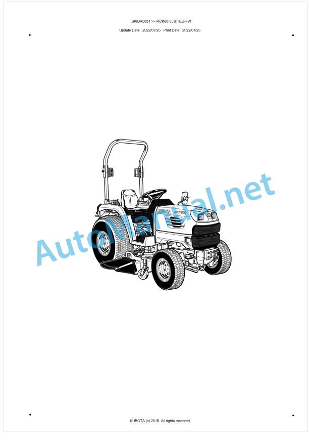 Kubota RCK60-35ST-EU-FW Parts Manual PDF BKIDA5031 1 Kubota RCK60-35ST-EU-FW Parts Manual PDF BKIDA5031