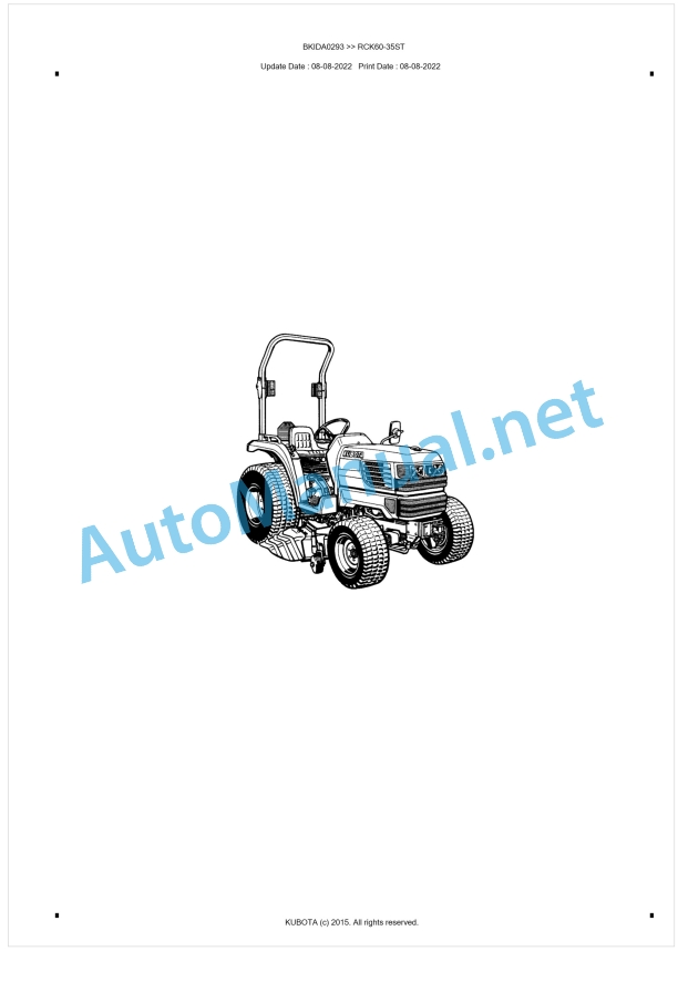Kubota RCK60-35ST Parts Manual PDF BKIDA0293 1 Kubota RCK60-35ST Parts Manual PDF BKIDA0293