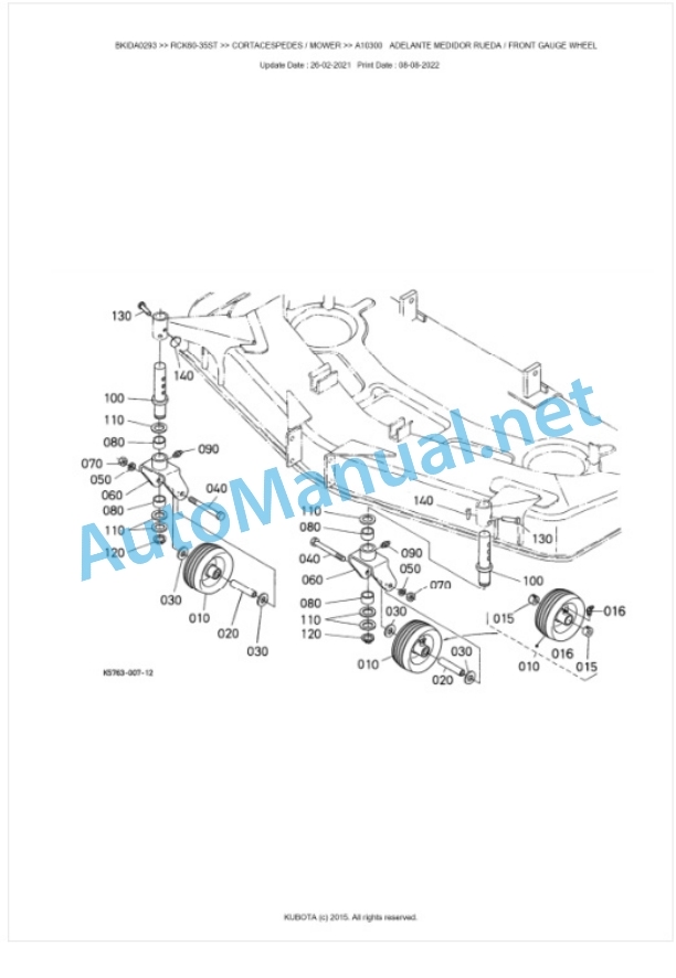 Kubota RCK60-35ST Parts Manual PDF BKIDA0293 3 Kubota RCK60-35ST Parts Manual PDF BKIDA0293-3