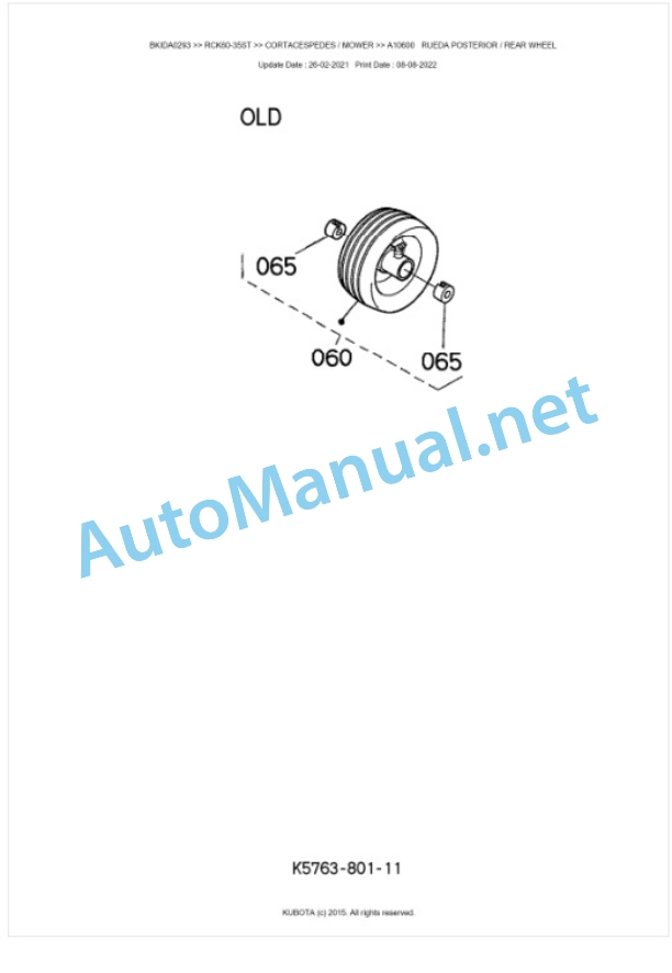 Kubota RCK60-35ST Parts Manual PDF BKIDA0293 4 Kubota RCK60-35ST Parts Manual PDF BKIDA0293-4