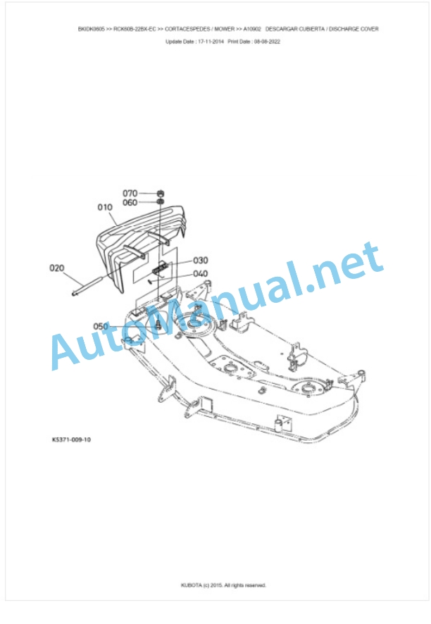 Kubota RCK60B-22BX-EC Parts Manual PDF BKIDK0605 5 Kubota RCK60B-22BX-EC Parts Manual PDF BKIDK0605-5