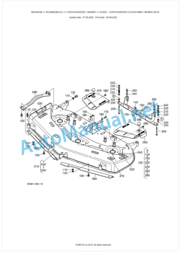 Kubota RCK60B23BX-EU Parts Manual PDF BKIDA0348 4 Kubota RCK60B23BX-EU Parts Manual PDF BKIDA0348-4