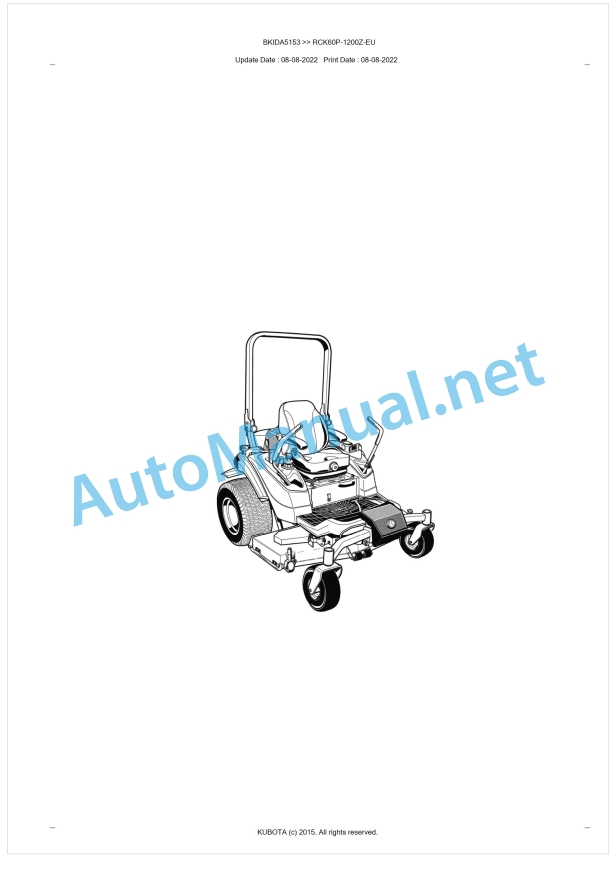 Kubota RCK60P-1200Z-EU Parts Manual PDF BKIDA5153 1 Kubota RCK60P-1200Z-EU Parts Manual PDF BKIDA5153