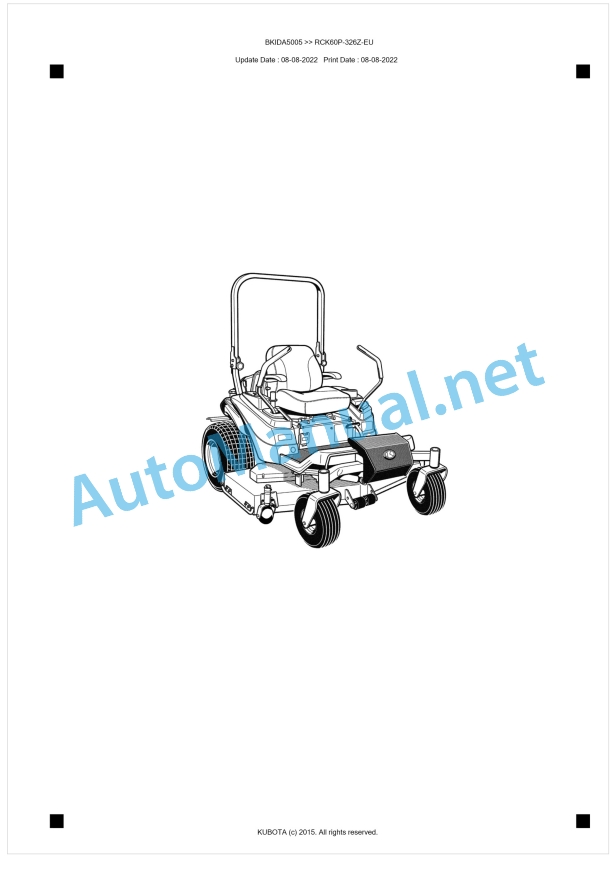 Kubota RCK60P-326Z-EU Parts Manual PDF BKIDA5005 1 Kubota RCK60P-326Z-EU Parts Manual PDF BKIDA5005