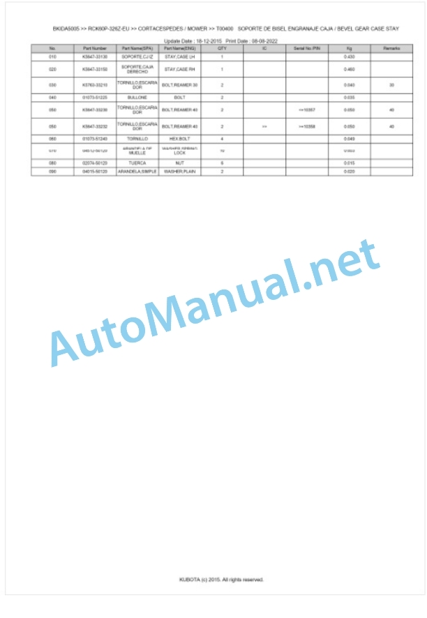Kubota RCK60P-326Z-EU Parts Manual PDF BKIDA5005 2 Kubota RCK60P-326Z-EU Parts Manual PDF BKIDA5005-2