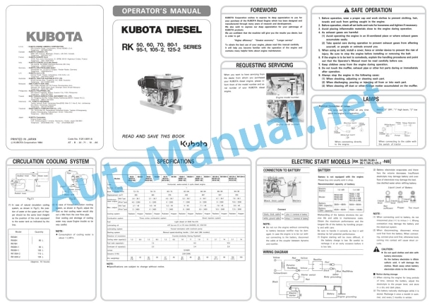 Kubota RK50, RK60, RK70, RK80-1, RK95 Operators Manual PDF 5 Kubota RK50, RK60, RK70, RK80-1, RK95 Operators Manual PDF-5