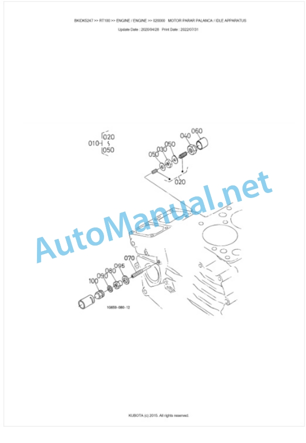 Kubota RT100 Parts Manual PDF BKIDK5247 2 Kubota RT100 Parts Manual PDF BKIDK5247-2