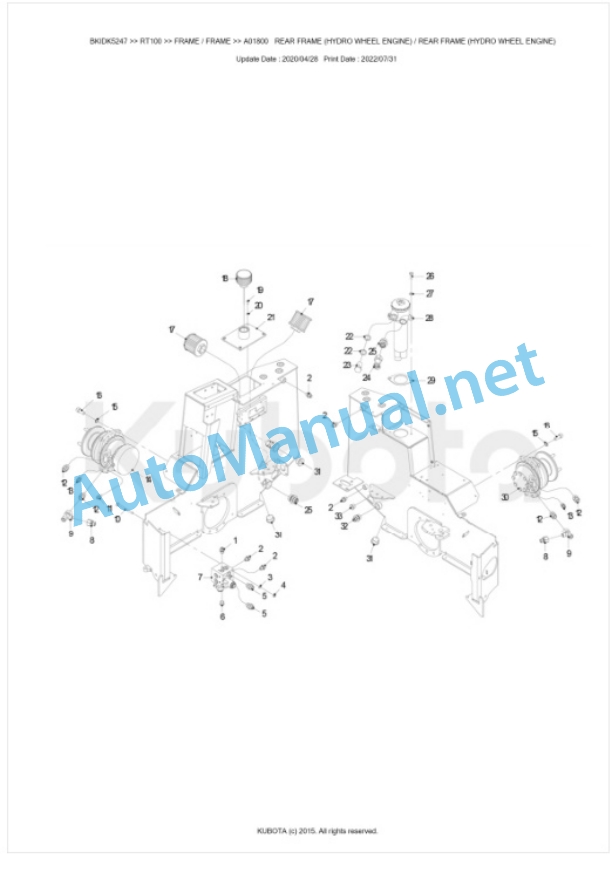 Kubota RT100 Parts Manual PDF BKIDK5247 4 Kubota RT100 Parts Manual PDF BKIDK5247-4