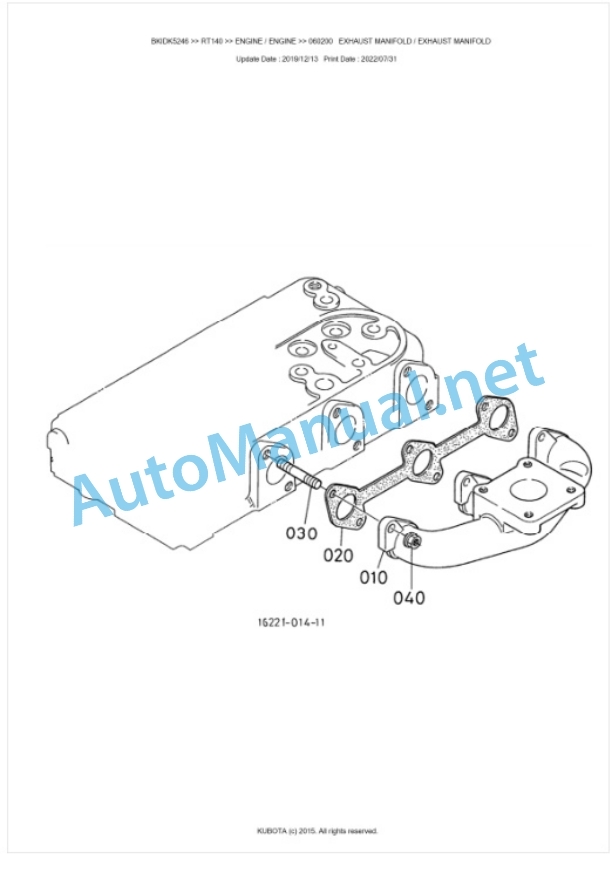 Kubota RT140 Parts Manual PDF BKIDK5246 3 Kubota RT140 Parts Manual PDF BKIDK5246-3