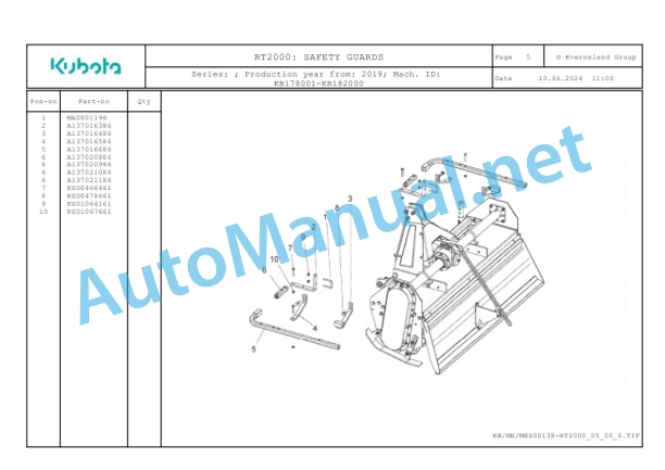 Kubota RT2000 Parts Manual PDF 5 Kubota RT2000 Parts Manual PDF-5