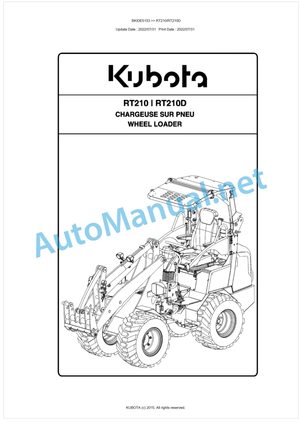 Kubota RT210, RT210D Parts Manual PDF BKIDE5153 1 Kubota RT210, RT210D Parts Manual PDF BKIDE5153
