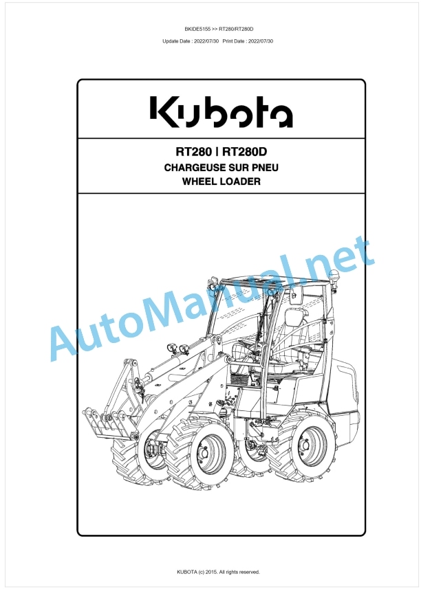 Kubota RT280, RT280D Parts Manual PDF BKIDE5155 1 Kubota RT280, RT280D Parts Manual PDF BKIDE5155