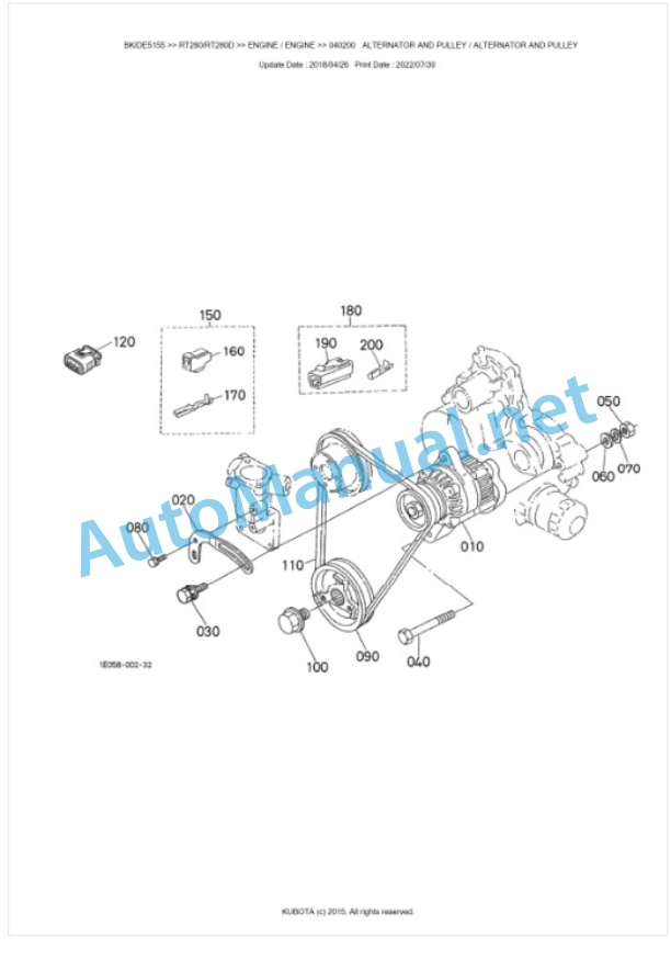 Kubota RT280, RT280D Parts Manual PDF BKIDE5155 2 Kubota RT280, RT280D Parts Manual PDF BKIDE5155-2